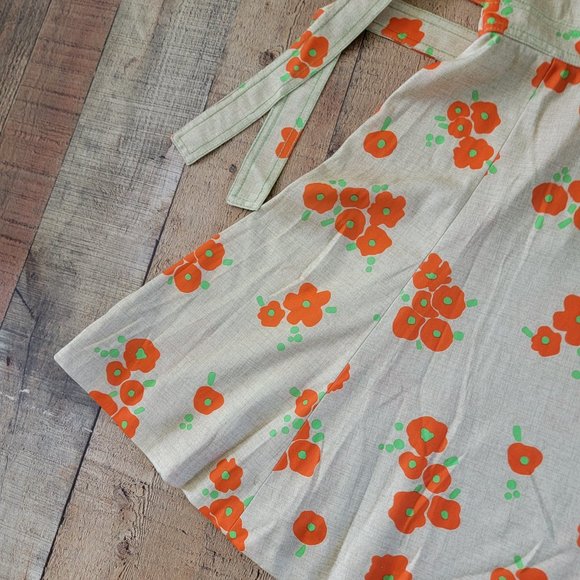 Vintage Orange Poppy Wrap Dress - Picture 15 of 16